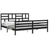 Cama Matrimonial | Cama Para Adultos | Estructura De Cama Con Cabecero Madera Maciza Negro 200x200 Cm Cfw989103