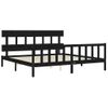 Cama Matrimonial | Cama Para Adultos | Estructura De Cama Con Cabecero Madera Maciza Negro 200x200 Cm Cfw789703