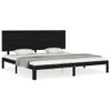 Cama Matrimonial | Cama Para Adultos | Estructura De Cama Con Cabecero Madera Maciza Negro 200x200 Cm Cfw819709