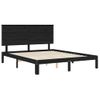 Cama Matrimonial | Cama Para Adultos | Estructura De Cama Con Cabecero Madera Maciza Negro 200x200 Cm Cfw819709