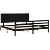 Cama Matrimonial | Cama Para Adultos | Estructura De Cama Con Cabecero Madera Maciza Negro 200x200 Cm Cfw280061