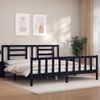 Cama Matrimonial | Cama Para Adultos | Estructura De Cama Con Cabecero Madera Maciza Negro 200x200 Cm Cfw432016