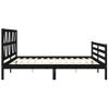 Cama Matrimonial | Cama Para Adultos | Estructura De Cama Con Cabecero Madera Maciza Negro 200x200 Cm Cfw278364