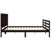 Cama Matrimonial | Cama Para Adultos | Estructura De Cama Con Cabecero Madera Maciza Negro 200x200 Cm Cfw684297