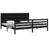 Cama Matrimonial | Cama Para Adultos | Estructura De Cama Con Cabecero Madera Maciza Negro 200x200 Cm Cfw335648