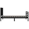 Cama Individual | Cama Para Adultos | Estructura De Cama Con Cabecero Madera Maciza Negro 90x200 Cm Cfw228955