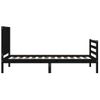 Cama Individual | Cama Para Adultos | Estructura De Cama Con Cabecero Madera Maciza Negro 90x200 Cm Cfw654374