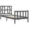 Cama Individual | Cama Para Adultos | Estructura De Cama Con Cabecero Madera Maciza Negro 90x200 Cm Cfw254822