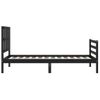 Cama Individual | Cama Para Adultos | Estructura De Cama Con Cabecero Madera Maciza Negro 90x200 Cm Cfw652783