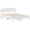 Cama Matrimonial | Cama Para Adultos | Estructura De Cama Con Cabecero Madera Pino Blanco 120x190 Cm Cfw48867