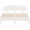 Cama Matrimonial | Cama Para Adultos | Estructura De Cama Con Cabecero Madera Pino Blanco 120x190 Cm Cfw48867