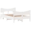 Cama Matrimonial | Cama Para Adultos | Estructura De Cama Con Cabecero Madera Pino Blanco 120x200 Cm Cfw968878