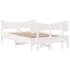 Cama Matrimonial | Cama Para Adultos | Estructura De Cama Con Cabecero Madera Pino Blanco 120x200 Cm Cfw968878