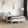 Cama Matrimonial | Cama Para Adultos | Estructura De Cama Con Cabecero Madera Pino Blanco 135x190 Cm Cfw235224