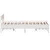 Cama Matrimonial | Cama Para Adultos | Estructura De Cama Con Cabecero Madera Pino Blanco 140x190 Cm Cfw515968