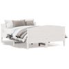 Cama Matrimonial | Cama Para Adultos | Estructura De Cama Con Cabecero Madera Pino Blanco 140x190 Cm Cfw949103