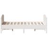 Cama Matrimonial | Cama Para Adultos | Estructura De Cama Con Cabecero Madera Pino Blanco 140x190 Cm Cfw949103