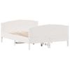 Cama Matrimonial | Cama Para Adultos | Estructura De Cama Con Cabecero Madera Pino Blanco 140x190 Cm Cfw949103