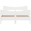 Cama Matrimonial | Cama Para Adultos | Estructura De Cama Con Cabecero Madera Pino Blanco 140x200 Cm Cfw322566