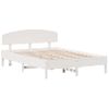 Cama Matrimonial | Cama Para Adultos | Estructura De Cama Con Cabecero Madera Pino Blanco 140x200 Cm Cfw75833