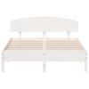 Cama Matrimonial | Cama Para Adultos | Estructura De Cama Con Cabecero Madera Pino Blanco 140x200 Cm Cfw75833