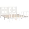 Cama Matrimonial | Cama Para Adultos | Estructura De Cama Con Cabecero Madera Pino Blanco 160x200 Cm Cfw594756