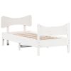 Cama Para Adulto | Cama Individual | Estructura De Cama Con Cabecero Madera Pino Blanco 75x190 Cm Cfw340792