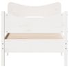 Cama Para Adulto | Cama Individual | Estructura De Cama Con Cabecero Madera Pino Blanco 75x190 Cm Cfw340792