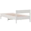 Cama Individual | Cama Para Adultos | Estructura De Cama Con Cabecero Madera Pino Blanco 75x190 Cm Cfw44647