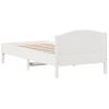 Cama Para Adulto | Cama Individual | Estructura De Cama Con Cabecero Madera Pino Blanco 90x190 Cm Cfw269785