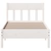 Cama Para Adulto | Cama Individual | Estructura De Cama Con Cabecero Madera Pino Blanco 90x190 Cm Cfw401861