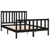 Cama Matrimonial | Cama Para Adultos | Estructura De Cama Con Cabecero Madera Pino Negro 120x200 Cm Cfw156427