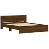 Cama Matrimonial | Cama Para Adultos | Estructura De Cama Con Cabecero Marrón Roble 140x190 Cm Cfw994194