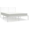 Cama Matrimonial | Cama Para Adultos | Estructura De Cama Con Cabecero Metal Blanca 140x200 Cm Cfw240277