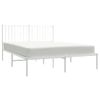 Cama Matrimonial | Cama Para Adultos | Estructura De Cama Con Cabecero Metal Blanca 140x200 Cm Cfw240277