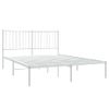 Cama Matrimonial | Cama Para Adultos | Estructura De Cama Con Cabecero Metal Blanca 140x200 Cm Cfw240277