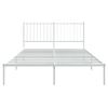 Cama Matrimonial | Cama Para Adultos | Estructura De Cama Con Cabecero Metal Blanca 140x200 Cm Cfw240277