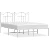 Cama Matrimonial | Cama Para Adultos | Estructura De Cama Con Cabecero Metal Blanca 140x200 Cm Cfw967156