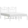 Cama Matrimonial | Cama Para Adultos | Estructura De Cama Con Cabecero Metal Blanca 140x200 Cm Cfw967156