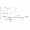 Cama Matrimonial | Cama Para Adultos | Estructura De Cama Con Cabecero Metal Blanca 140x200 Cm Cfw967156