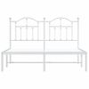 Cama Matrimonial | Cama Para Adultos | Estructura De Cama Con Cabecero Metal Blanca 140x200 Cm Cfw967156