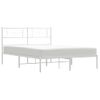 Cama Matrimonial | Cama Para Adultos | Estructura De Cama Con Cabecero Metal Blanca 140x200 Cm Cfw115909