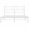 Cama Matrimonial | Cama Para Adultos | Estructura De Cama Con Cabecero Metal Blanca 140x200 Cm Cfw115909