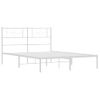 Cama Matrimonial | Cama Para Adultos | Estructura De Cama Con Cabecero Metal Blanca 140x200 Cm Cfw115909