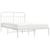 Cama Matrimonial | Cama Para Adultos | Estructura De Cama Con Cabecero Metal Blanca 140x200 Cm Cfw263962