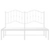 Cama Matrimonial | Cama Para Adultos | Estructura De Cama Con Cabecero Metal Blanca 140x200 Cm Cfw700917