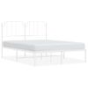 Cama Matrimonial | Cama Para Adultos | Estructura De Cama Con Cabecero Metal Blanca 140x200 Cm Cfw105625