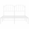 Cama Matrimonial | Cama Para Adultos | Estructura De Cama Con Cabecero Metal Blanca 140x200 Cm Cfw105625