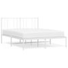 Cama Matrimonial | Cama Para Adultos | Estructura De Cama Con Cabecero Metal Blanca 140x200 Cm Cfw674411