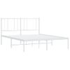 Cama Matrimonial | Cama Para Adultos | Estructura De Cama Con Cabecero Metal Blanca 140x200 Cm Cfw674411